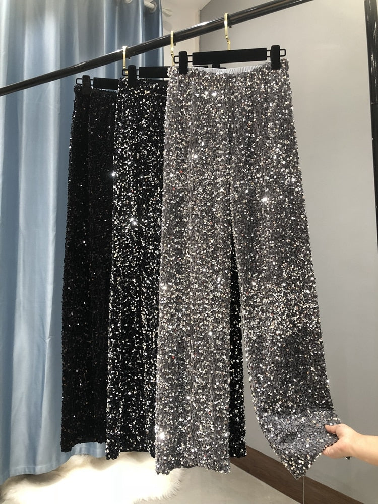 Thia Glitter Broek | Met deze broek shine je heel de avond!