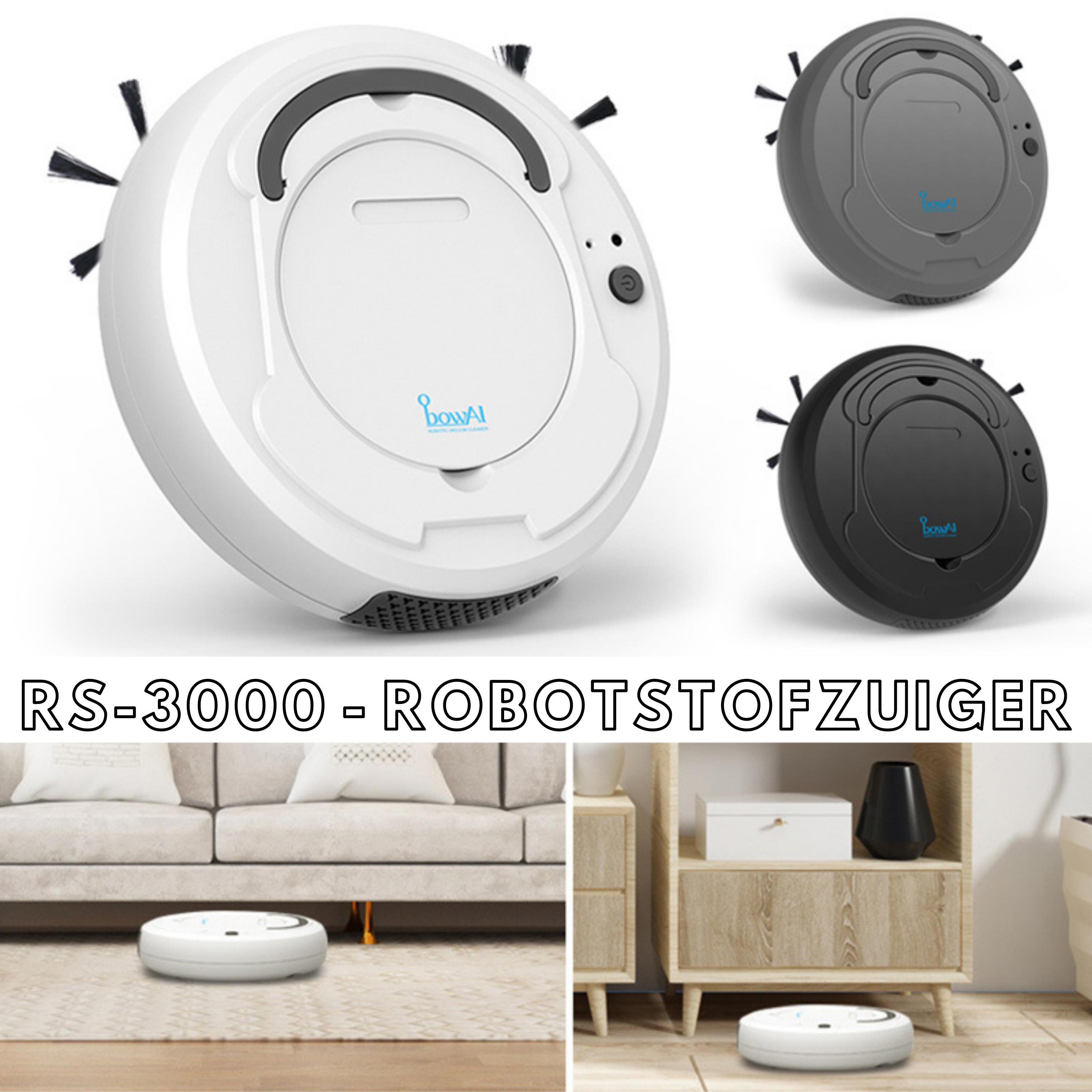 Vardi RS-3000 Robot Stofzuiger™ | 3-in-1 Slimme Automatische Stofzuiger voor Ieder Huishouden