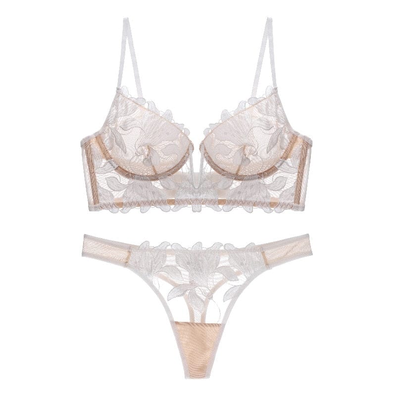 Sexy Franse Kant Lingerie Set | Met diepe V-decolleté