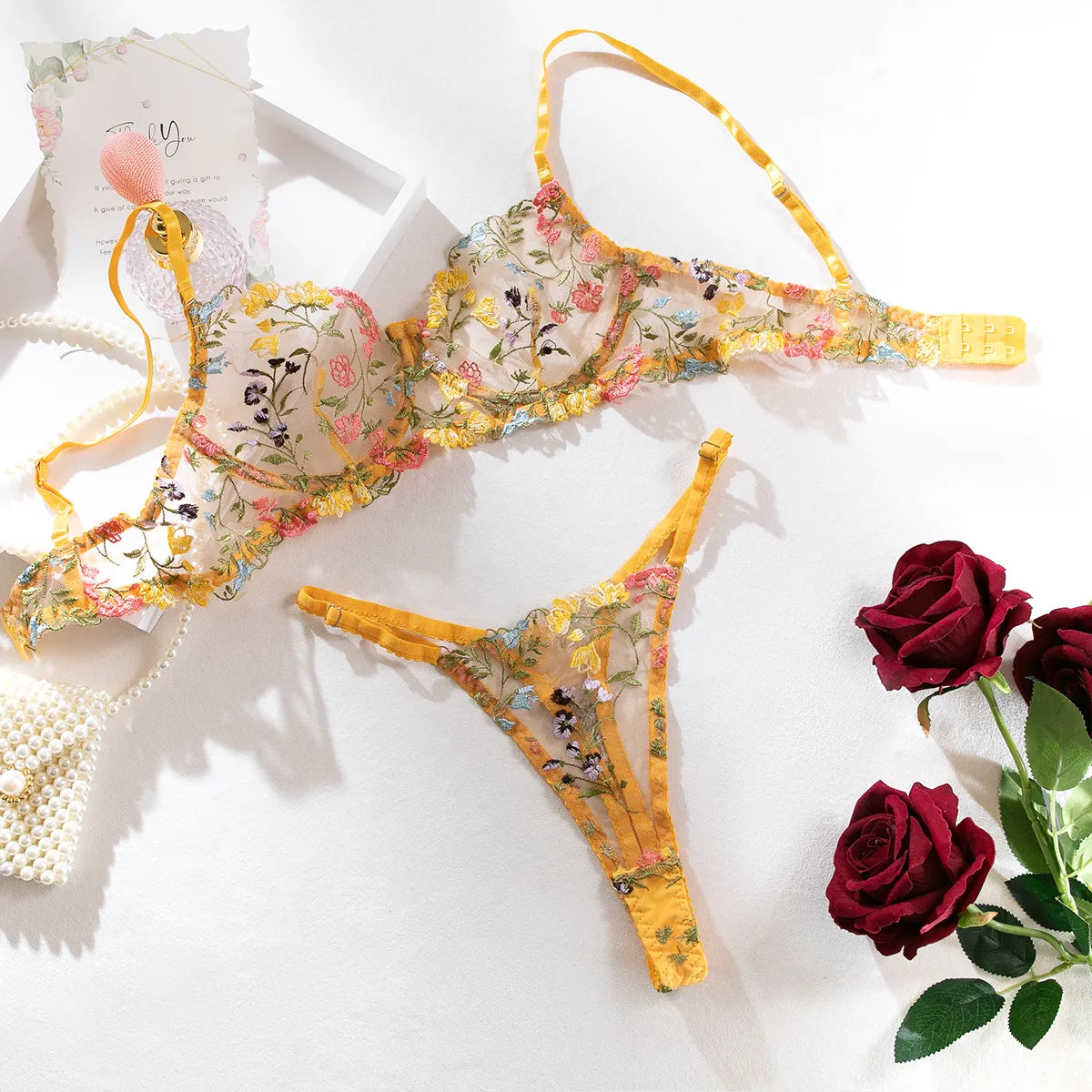 Kanten Lingerie Set | Tweedelig met prachtig borduursel