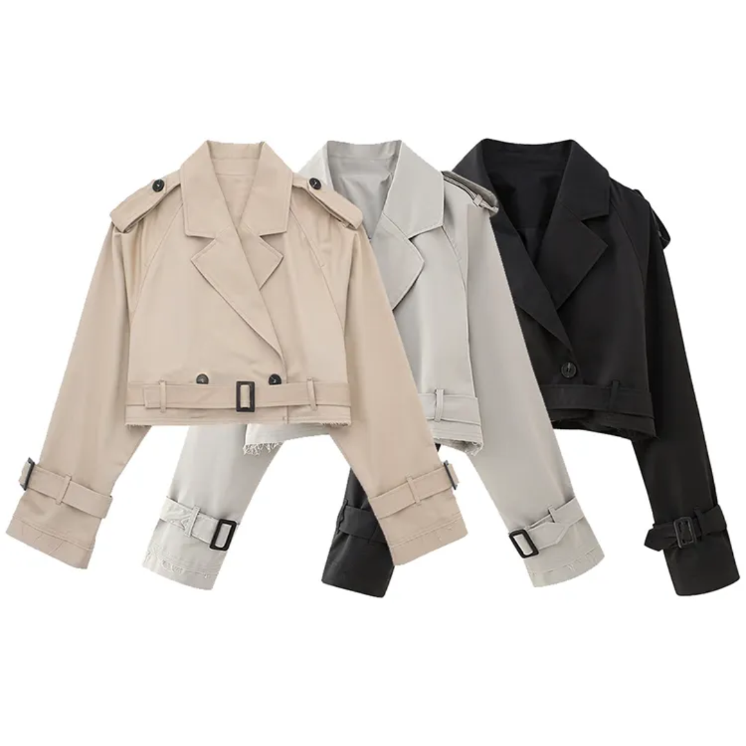 Carina Cropped Trenchcoat | Stijlvol & Vintage