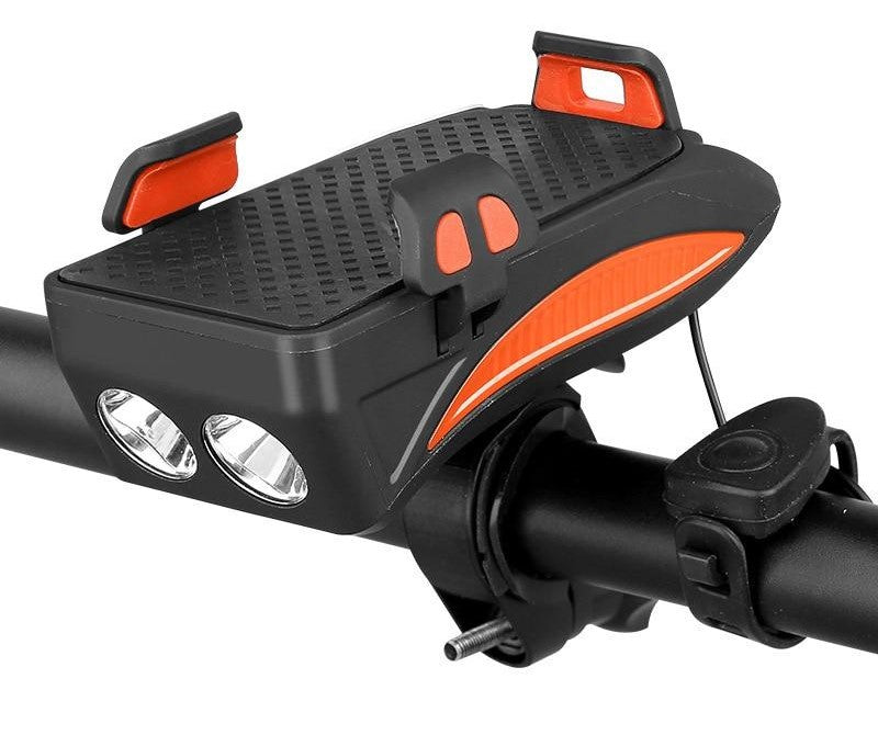 FietsPro™ 4-in-1 Telefoonhouder, Powerbank, Verlichting & Claxon