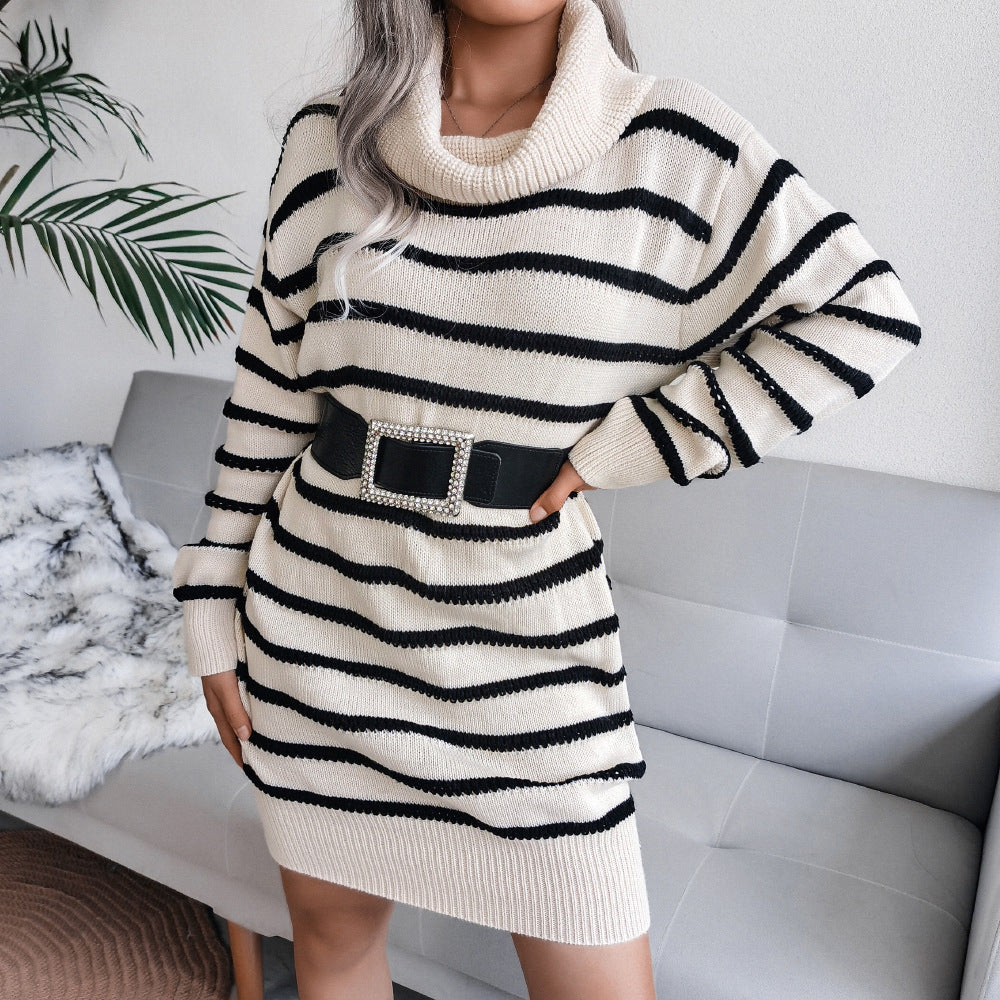 Grazia Sweater Dress | Koltrui-jurk met streepjes design