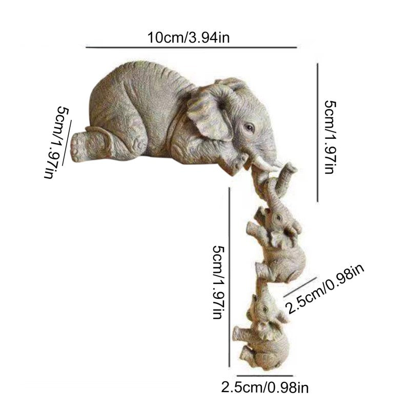 Olifanten beeldje gemaakt van resin materiaal drie olifantjes als decoratie ornament – Cara Camilla