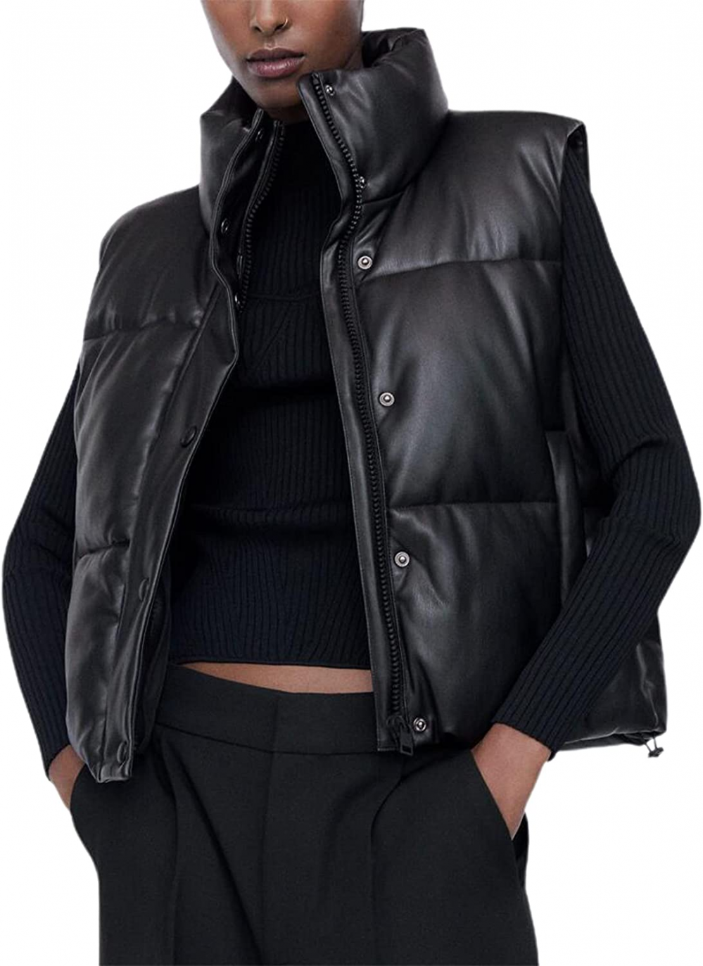 Regine Leren Bodywarmer | Kort & Stijlvol